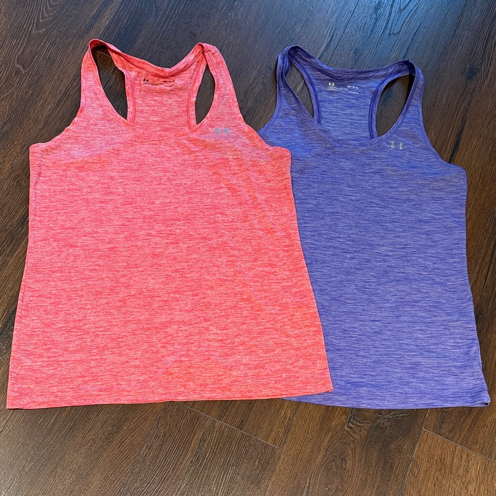 Under Armour Women's Tank Tops - Coral and Purple